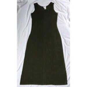 Vintage Coldwater Creek Acetate Blend Stretch Maxi Dress Green Womens Medium